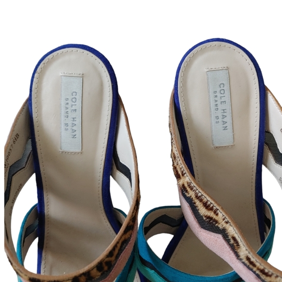 Cole Haan Emilia Real Fur Calf Hair Slip On Heels - Picture 4 of 14